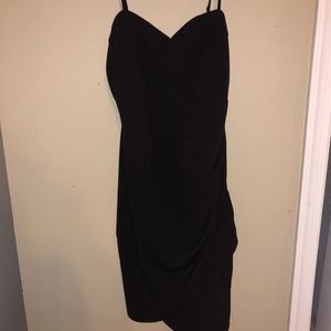 Black asymmetrical mini dress